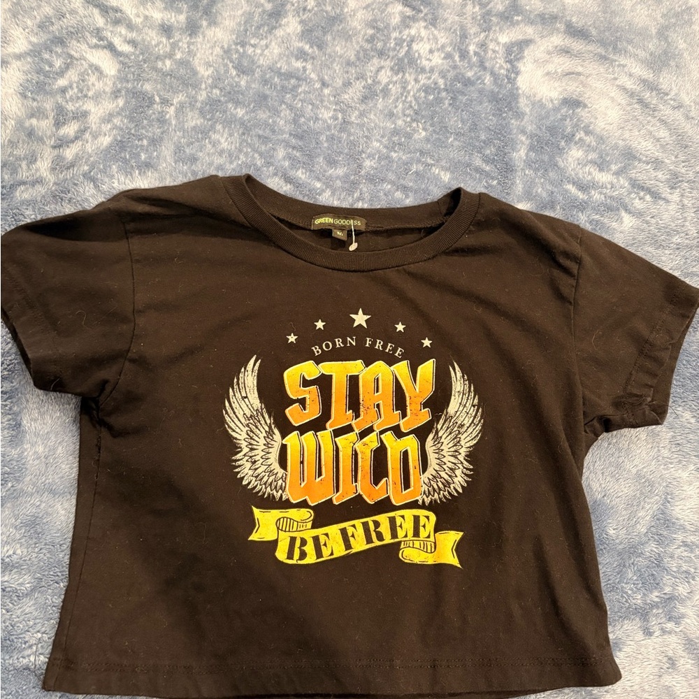 Goddess Black 'Stay Wild Be Free' Kids T-Shirt